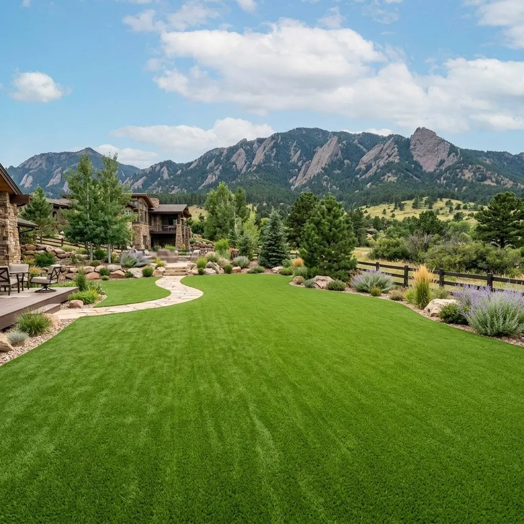 Artificial grass installed securely on a sloped residential yard in Stratmoor, ensuring proper drainage and stability