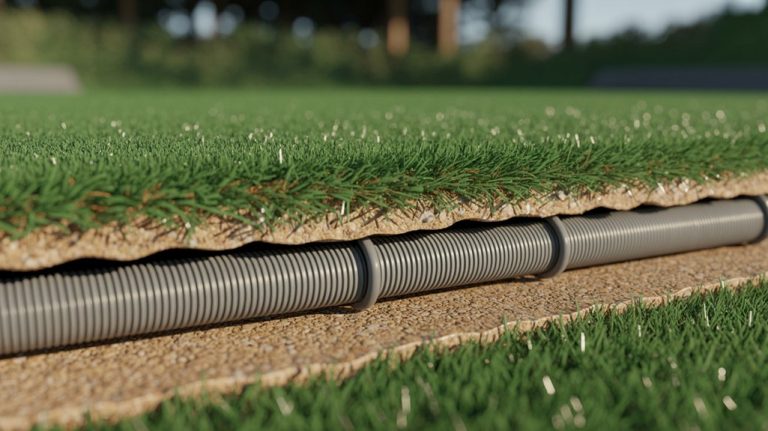 bury conduit beneath turf